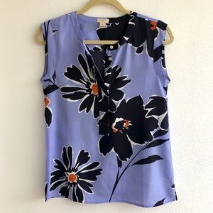 J. Crew Sleeveless Floral Blouse